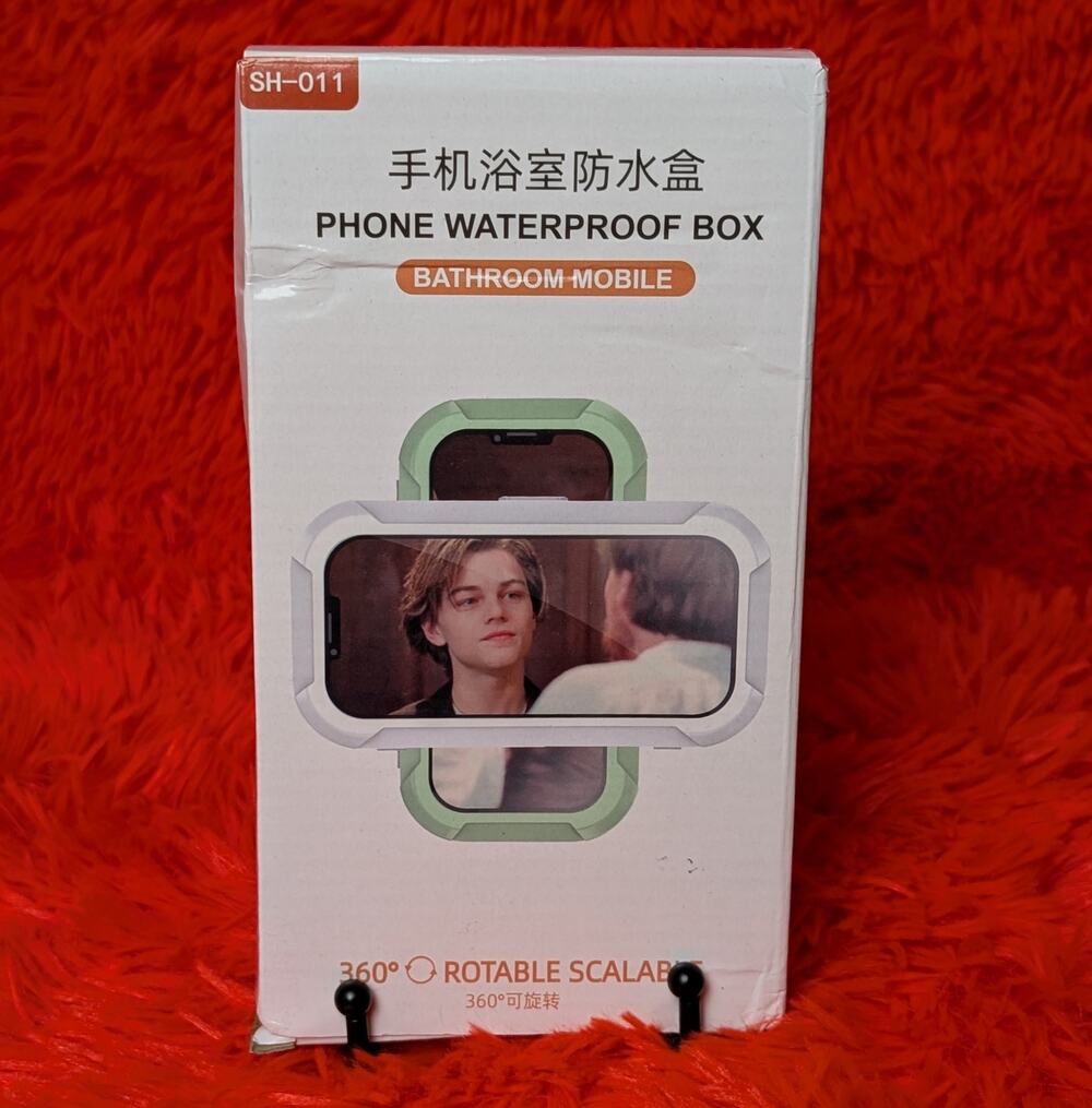 NWT Rotatable Waterproof Shower Phone Mount Case Box White